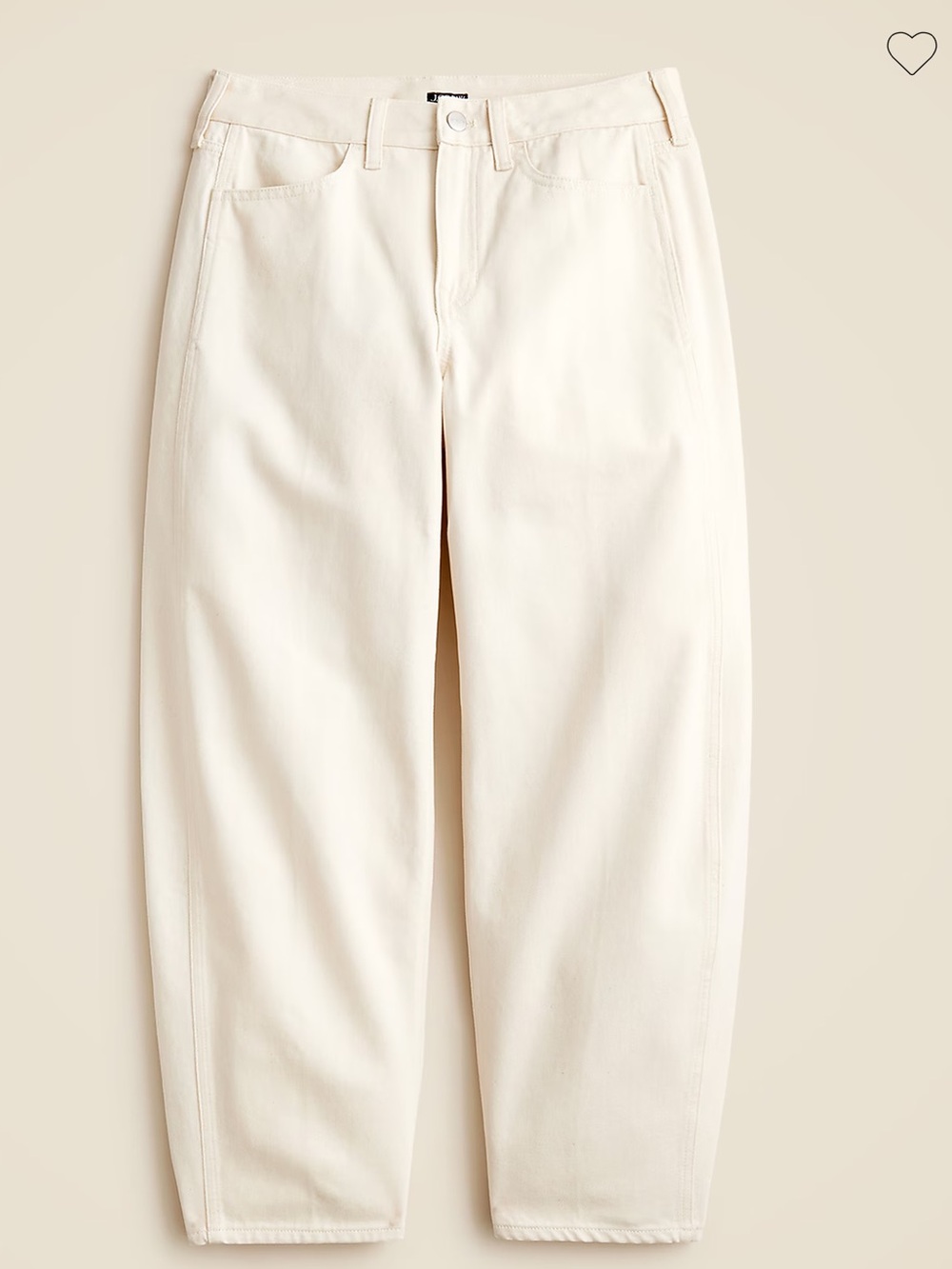 J. Crew High-Rise Barrel Jeans Ecru